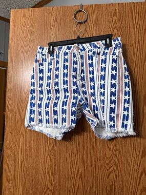 Judy Blue Blue, White & Red Star Stripe Denim Shorts
